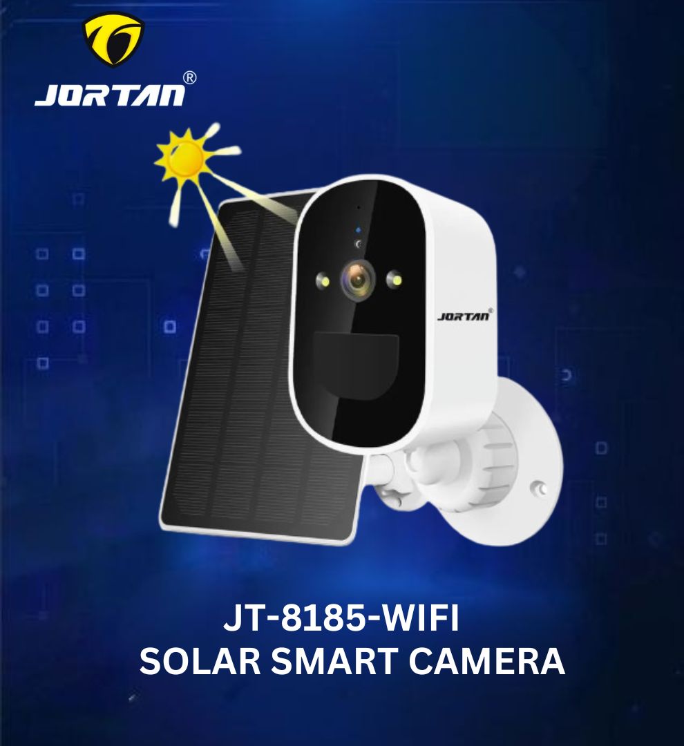 Jortan 8185XM Napelemes WiFi Biztonsági Kamera – 2K HD, Éjjellátó, Mozgásérzékelés, Kétirányú Hang, IP66 Vízálló Kültéri Kamera