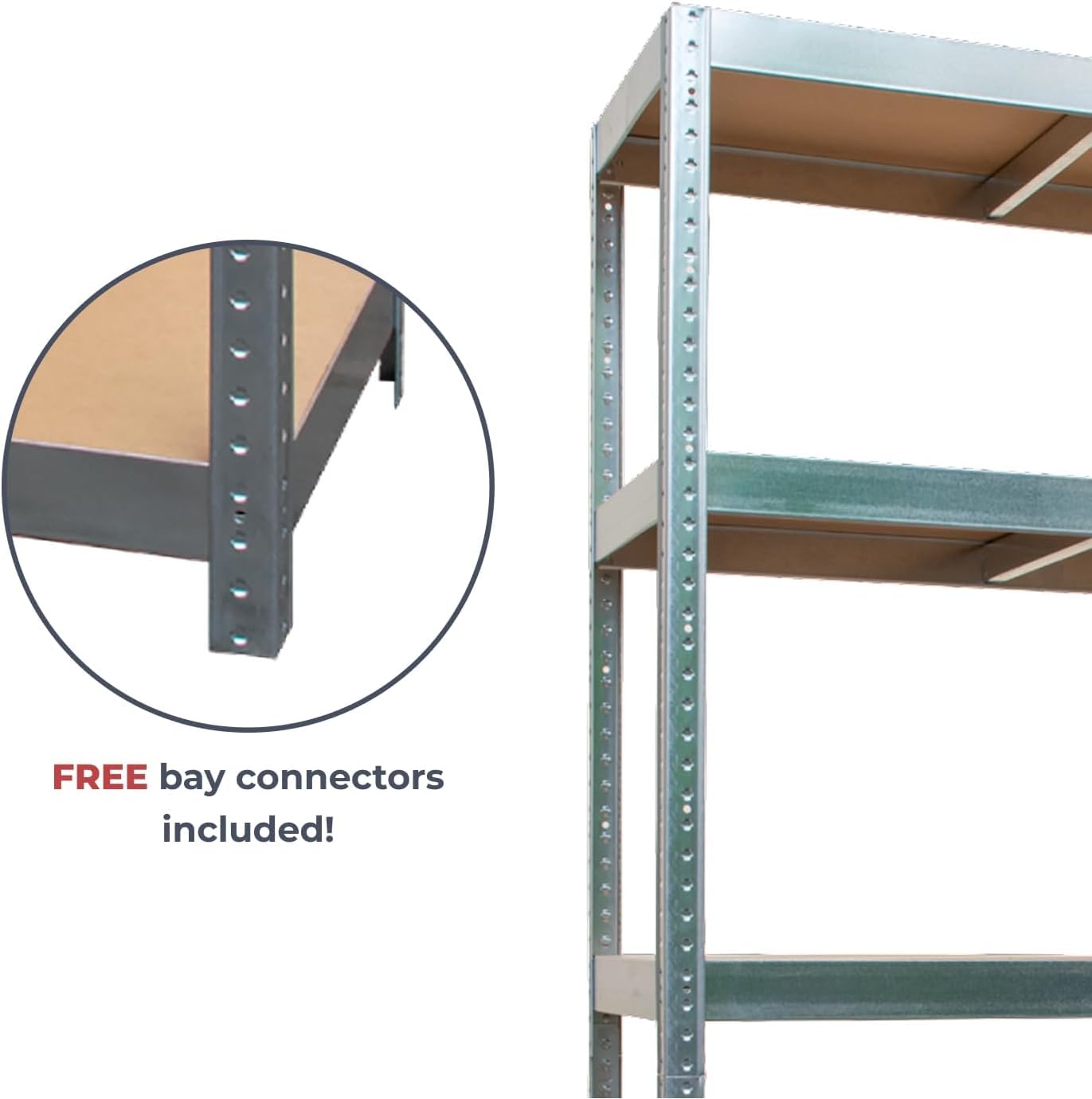 AVIMAX® Fém Polcrendszer 180×90×40 cm – 4 db csomag, 5 MDF polc, horganyzott acél váz, csavarmentes szerelés