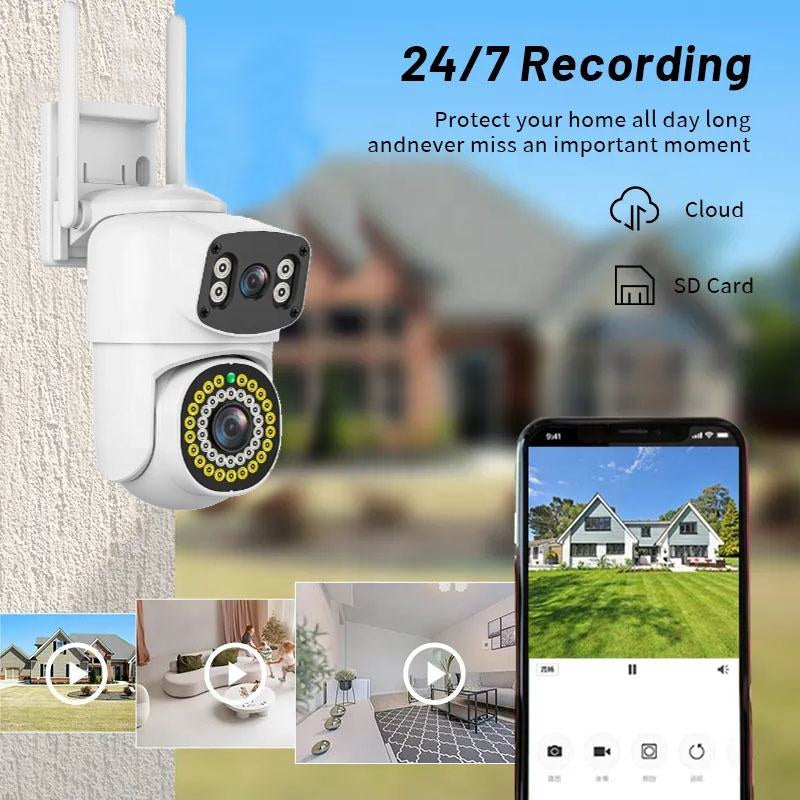 AOVO 2K Dual-Lens WiFi PTZ kamera – 3.6+6 mm duál lencse, emberkövetés, IP66