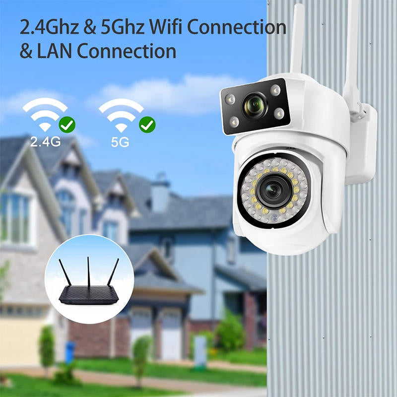 AOVO 2K Dual-Lens WiFi PTZ kamera – 3.6+6 mm duál lencse, emberkövetés, IP66