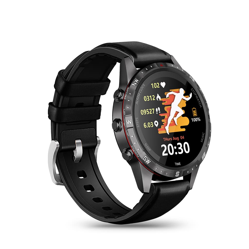 AOVO GT45 Magyar Nyelvű Okosóra – Pulzus-, Vérnyomás-, Véroxigénszint-, Vércukorszint- és EKG-mérés, Bluetooth Hívás, AMOLED Kijelző, Fekete