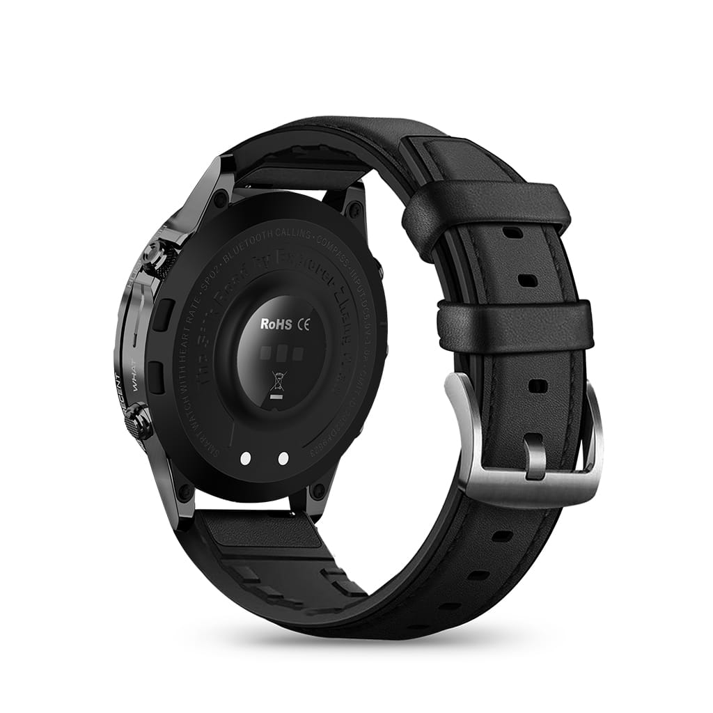 AOVO GT45 Magyar Nyelvű Okosóra – Pulzus-, Vérnyomás-, Véroxigénszint-, Vércukorszint- és EKG-mérés, Bluetooth Hívás, AMOLED Kijelző, Fekete