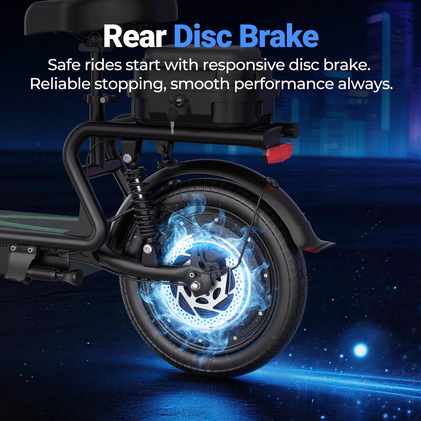 AOVOPRO ESBS XL Comfort Pro – 14" Nagyerekű Elektromos Robogó-Roller, 500W Motor, Üléssel, Csomagtartóval és Dupla Felfüggesztéssel