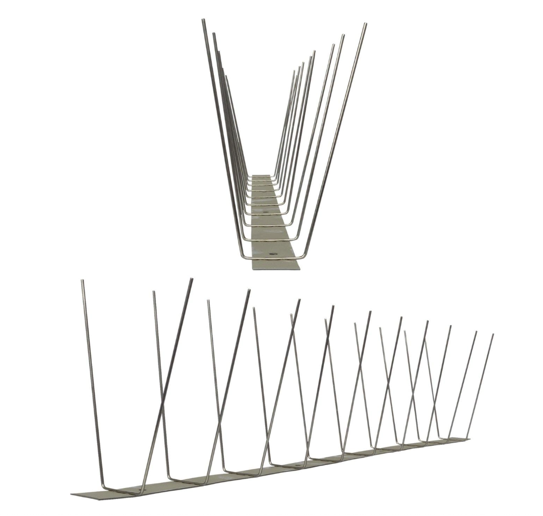 MadárStop® Madárriasztó Tüske – 2 soros, 10x100 cm Rozsdamentes Acél Galambriasztó – Anti-Madár Védelem Tetőre, Párkányra, Kerítésre
