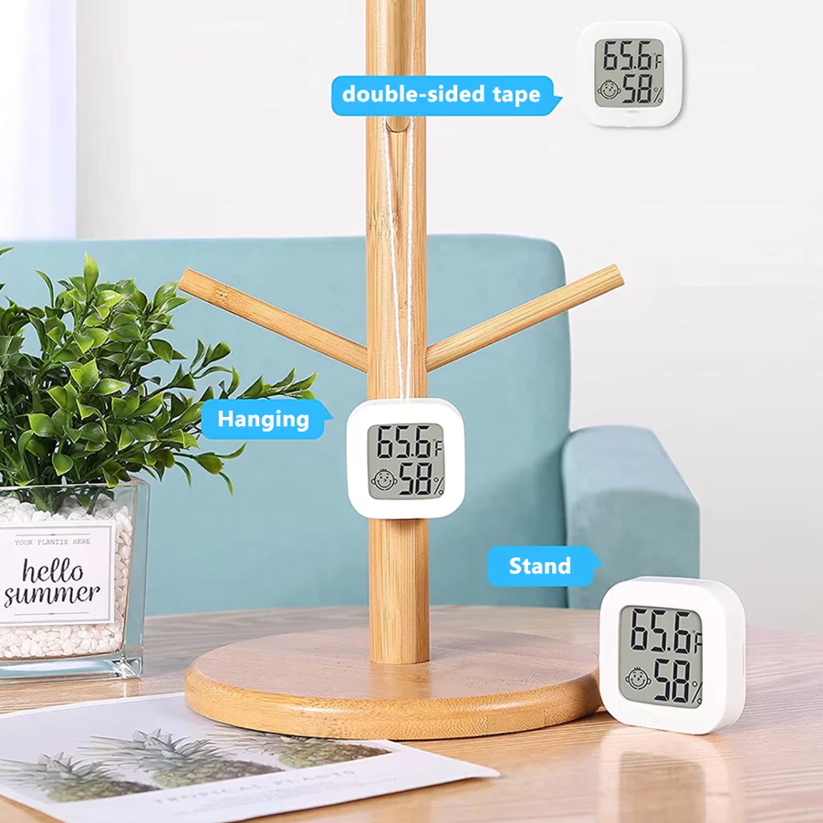 AOVO szobahőmérő és páratartalommérő készlet, 3 db-os, 10 mp-es leolvasás, otthonba, üvegházba, pincékbe, irodákba, fehér