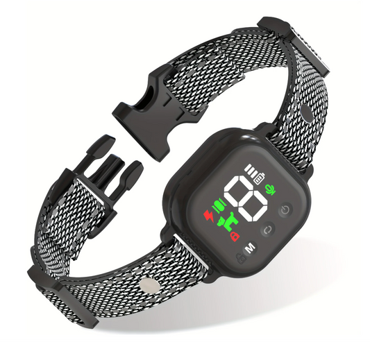 AOVO Okos Kutyanyakörv Érintőkijelzővel – Ugatásgátló, Rezgés, Hang, Biztonságos Elektromos Impulzus – Újratölthető, Vízálló Nyakörv Minden Méretű Kutyához