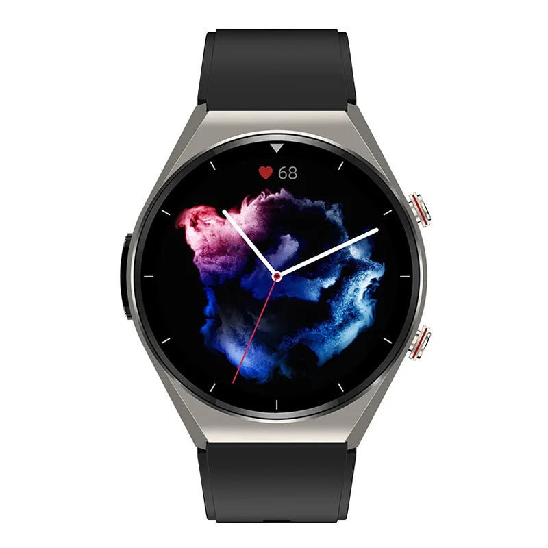 AOVO E09 Pro Okosóra EKG Automata Vérnyomásmérő Pulzusmérő IP67, BT, hívás, fekete