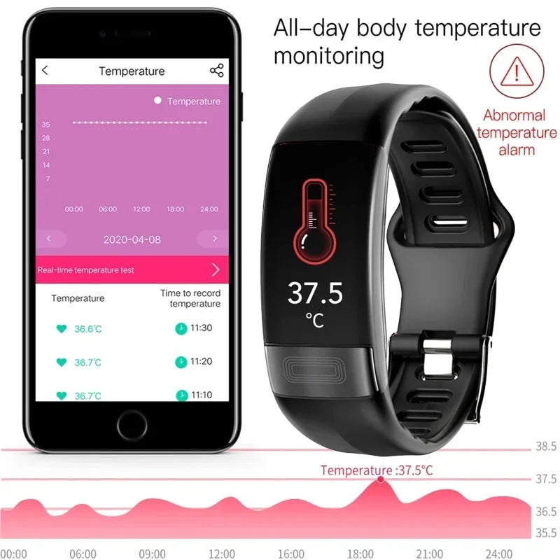 AOVO P11 Plus EKG Okoskarkötő Automata Vérnyomásmérő Pulzusmérő Véroxigén-mérő funkcióval