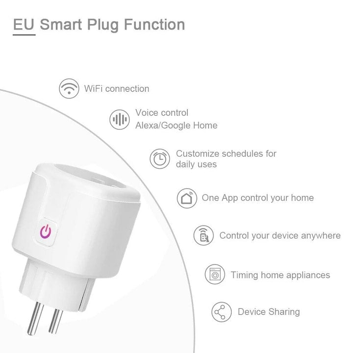 AOVO Smart Plug WiFi aljzat EU 16A teljesítménymonitor időzítés Tuya Smart Life APP vezérlés