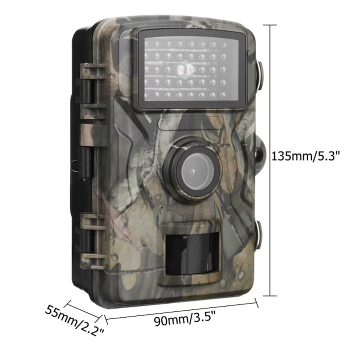 Vadász térfigyelő kamera kijelzővel, 16MPX, 940nm IR, IP66, zöld