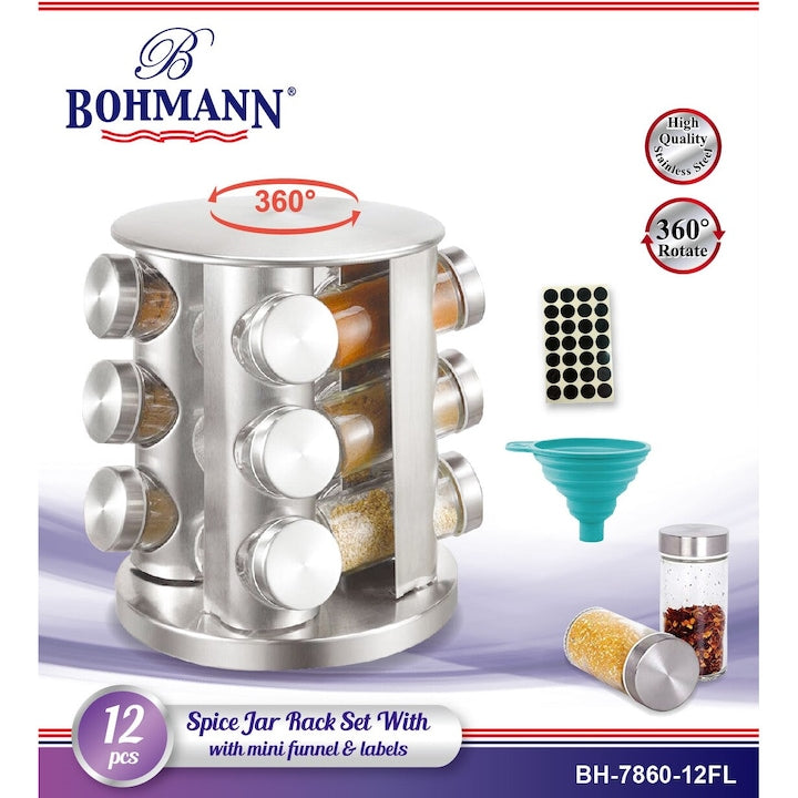 Bohmann 12 db-os fűszertartó állvány, inxo