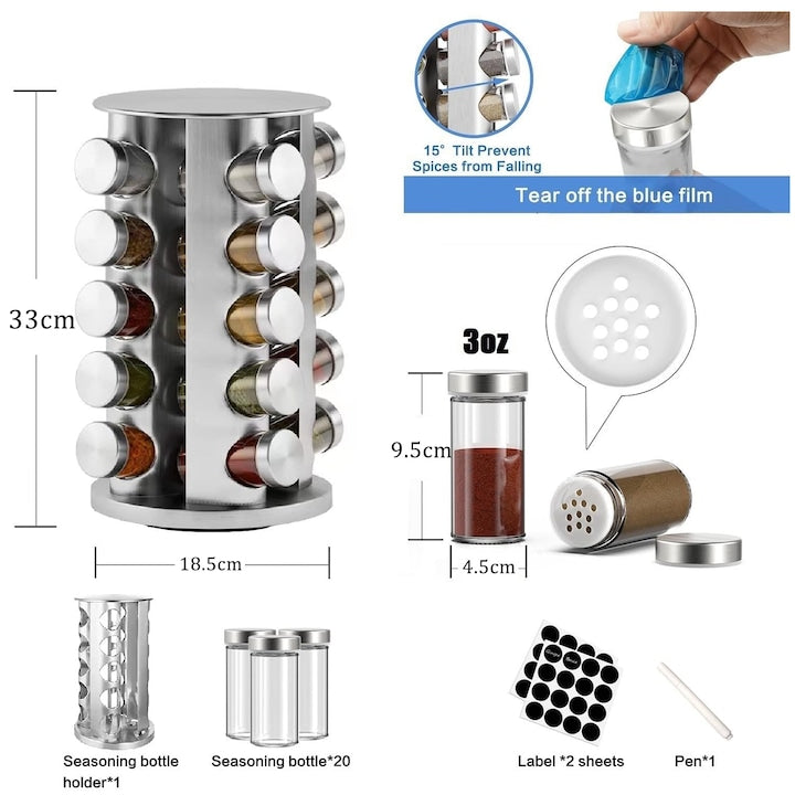 Bohmann 20 db-os fűszertartó állvány, inox