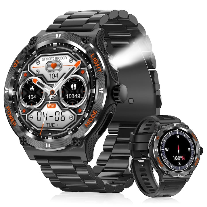 AOVO KT76 Sport Okosóra – LED lámpa, Pulzusmérő, Vízálló, 100+ Sportmód