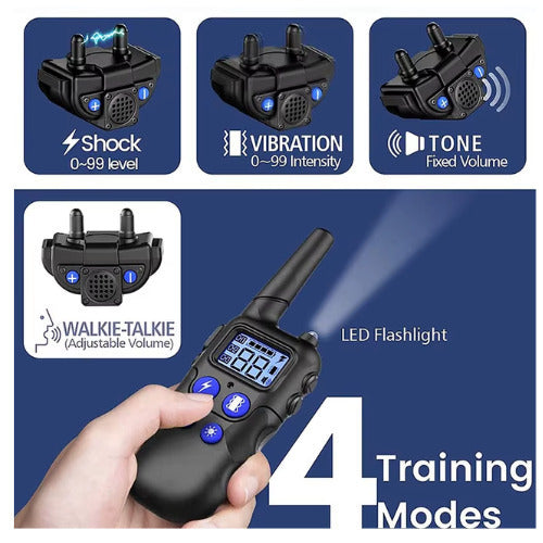 AOVO 2 km-es kutyakiképző nyakörv walkie-talkie funkcióval