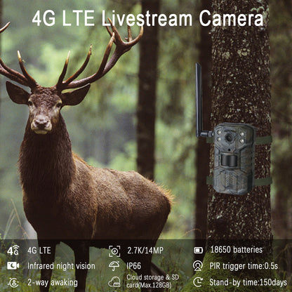 AOVO H2 4G LTE Vadász Kamera – 14MP, 2.7K, Élő Közvetítés