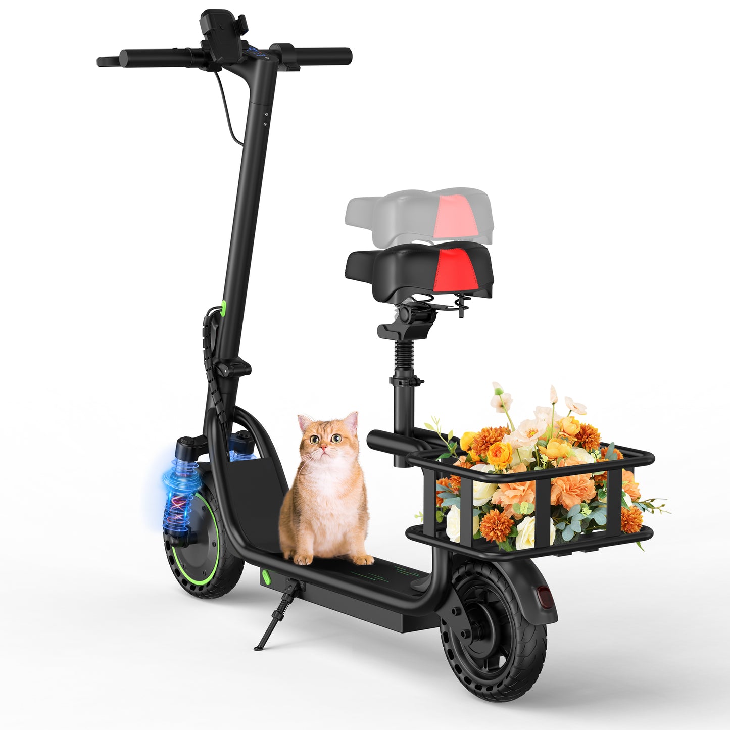 AOVO T2 Elektromos Roller Üléssel és Kosárral – 350W, 9Ah Nagy Hatótáv