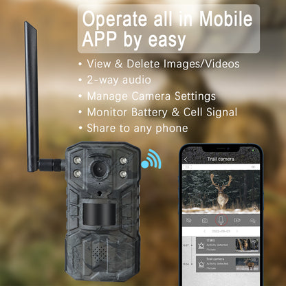 AOVO H2 4G LTE Vadász Kamera – 14MP, 2.7K, Élő Közvetítés