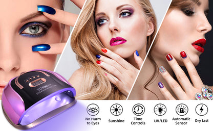 SUN C4 Plus Professzionális UV/LED Műkörmös Lámpa – 256W Extra Erő, 57 db LED, Okos Szenzor és Digitális Kijelző