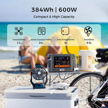 Flashfish E106B Hordozható Akkumulátor – 600W, 384Wh, LiFePO4