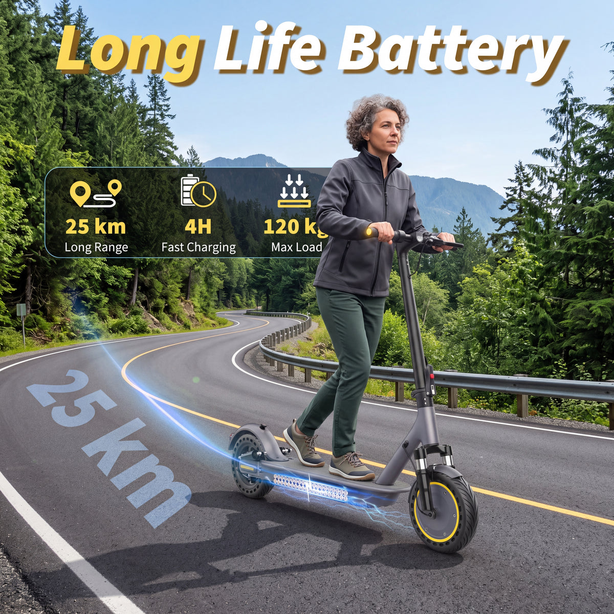 Riceel R70D elektromos roller – 36V 10,4Ah akkumulátor