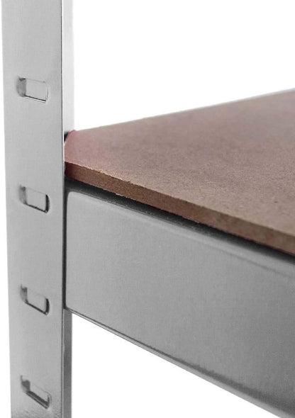 AVIMAX® Fém Polcrendszer 180×90×40 cm – 4 db csomag, 5 MDF polc, horganyzott acél váz, csavarmentes szerelés