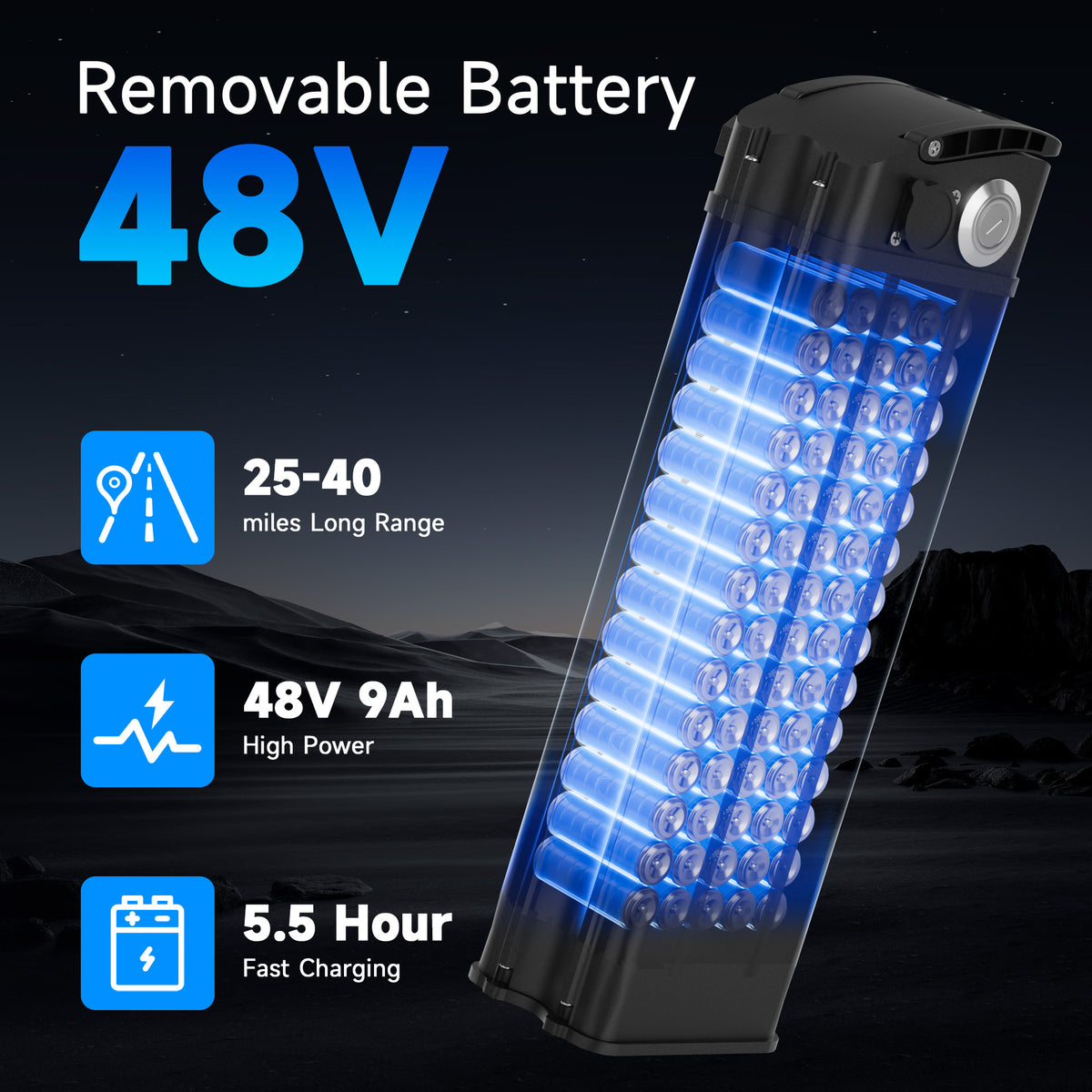 AOVOPRO VT14 PRO elektromos roller 48V akkumulátor