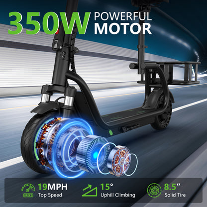 AOVO T2 Elektromos Roller Üléssel és Kosárral – 350W, 5,2Ah