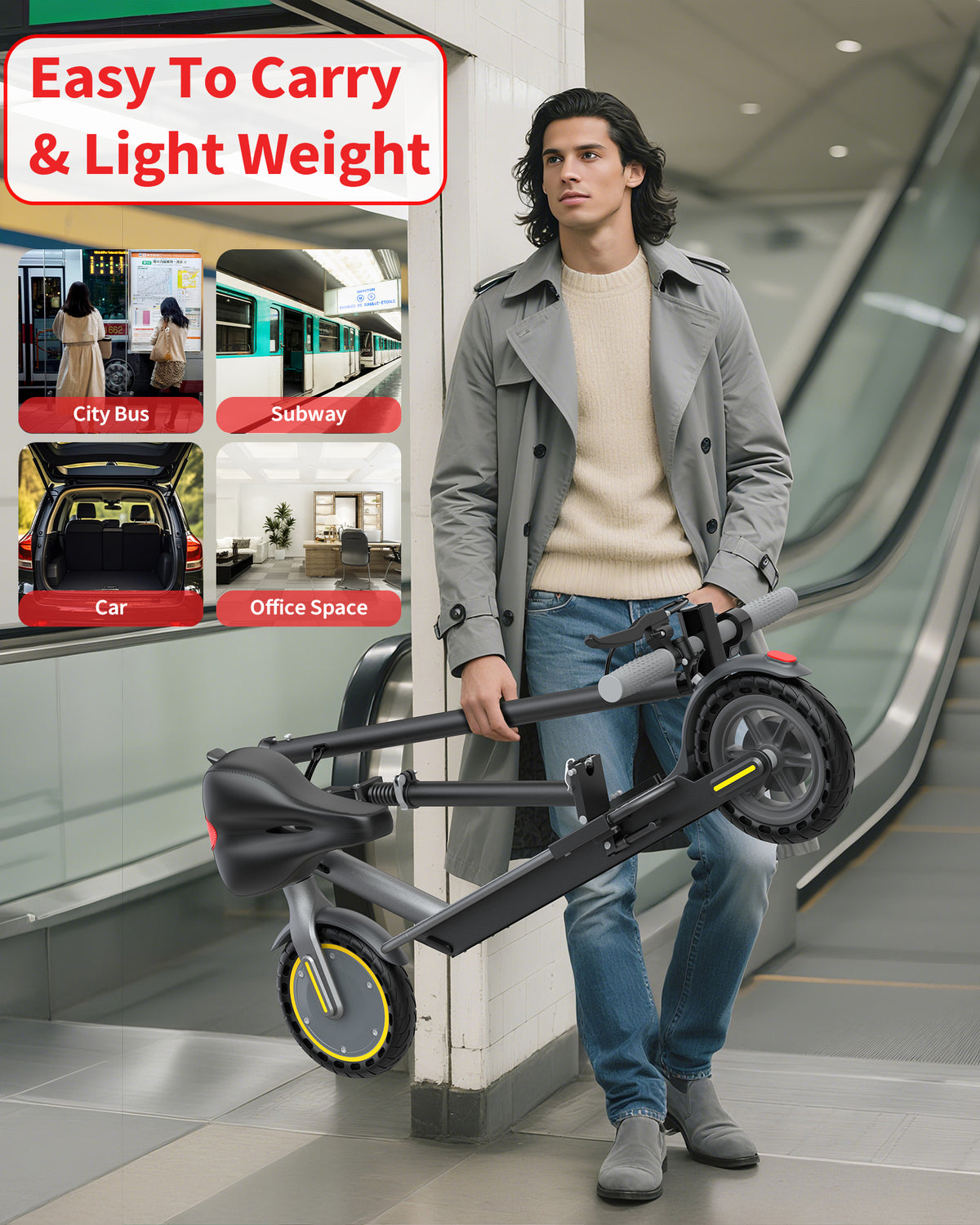 JOYHIS JS01 elektromos roller – első lámpa és hátsó jelzőfény