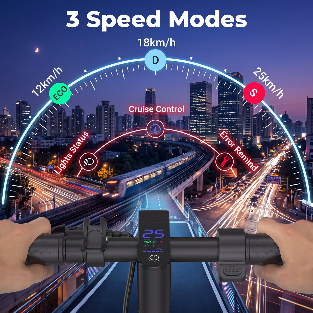 Riceel R50D elektromos roller – 3 sebességfokozat