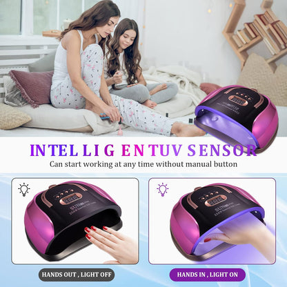 SUN C4 Plus Professzionális UV/LED Műkörmös Lámpa – 256W Extra Erő, 57 db LED, Okos Szenzor és Digitális Kijelző