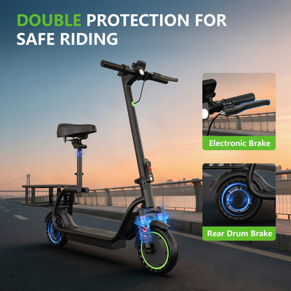 AOVO T2 Elektromos Roller Üléssel és Kosárral – 350W, 5,2Ah