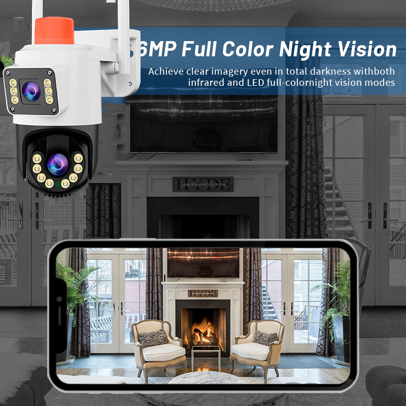 Jortan JT-9689 Dual WiFi Térfigyelő Kamera – 4MP, 360° PTZ