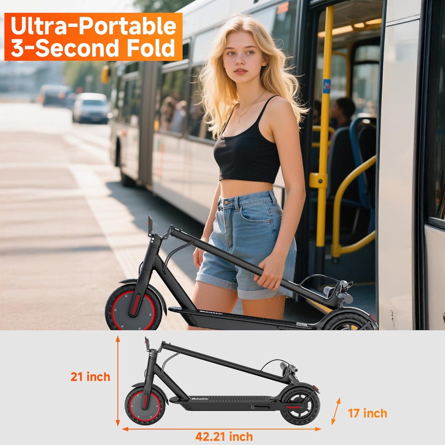 LADPED LP60XB Elektromos Roller Üléssel +  11L Táskával, 350W, 25 km/h, Összecsukható, IP65, Dupla Fék,