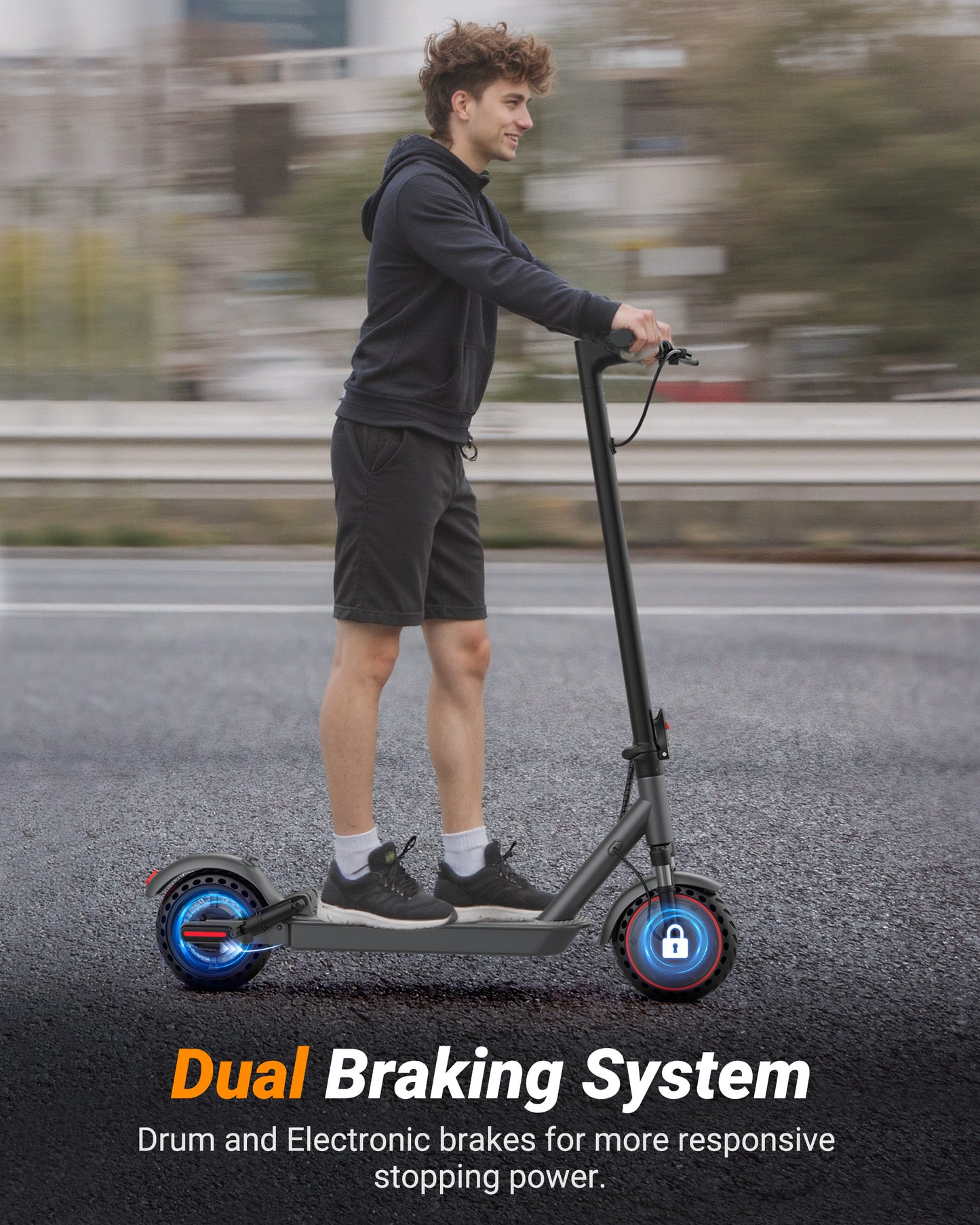 LADPED LP10 Elektromos Roller – 500W Motor, Dupla Lengéscsillapító, 10" Defektmentes Kerekek, SMART App Kontroll