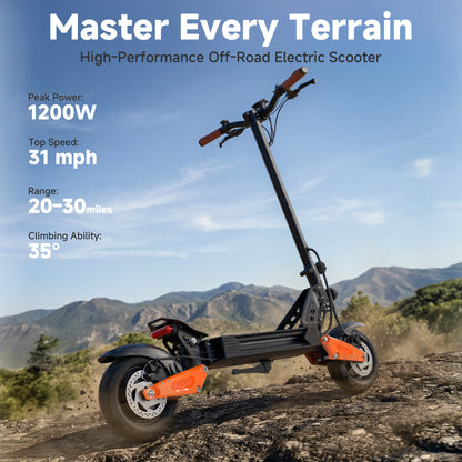 AOVOPRO G67 Off-Road Elektromos Roller — 800W Motor, Dupla Felfüggesztés, 48 km Hatótáv, 10 colos Terepgumi