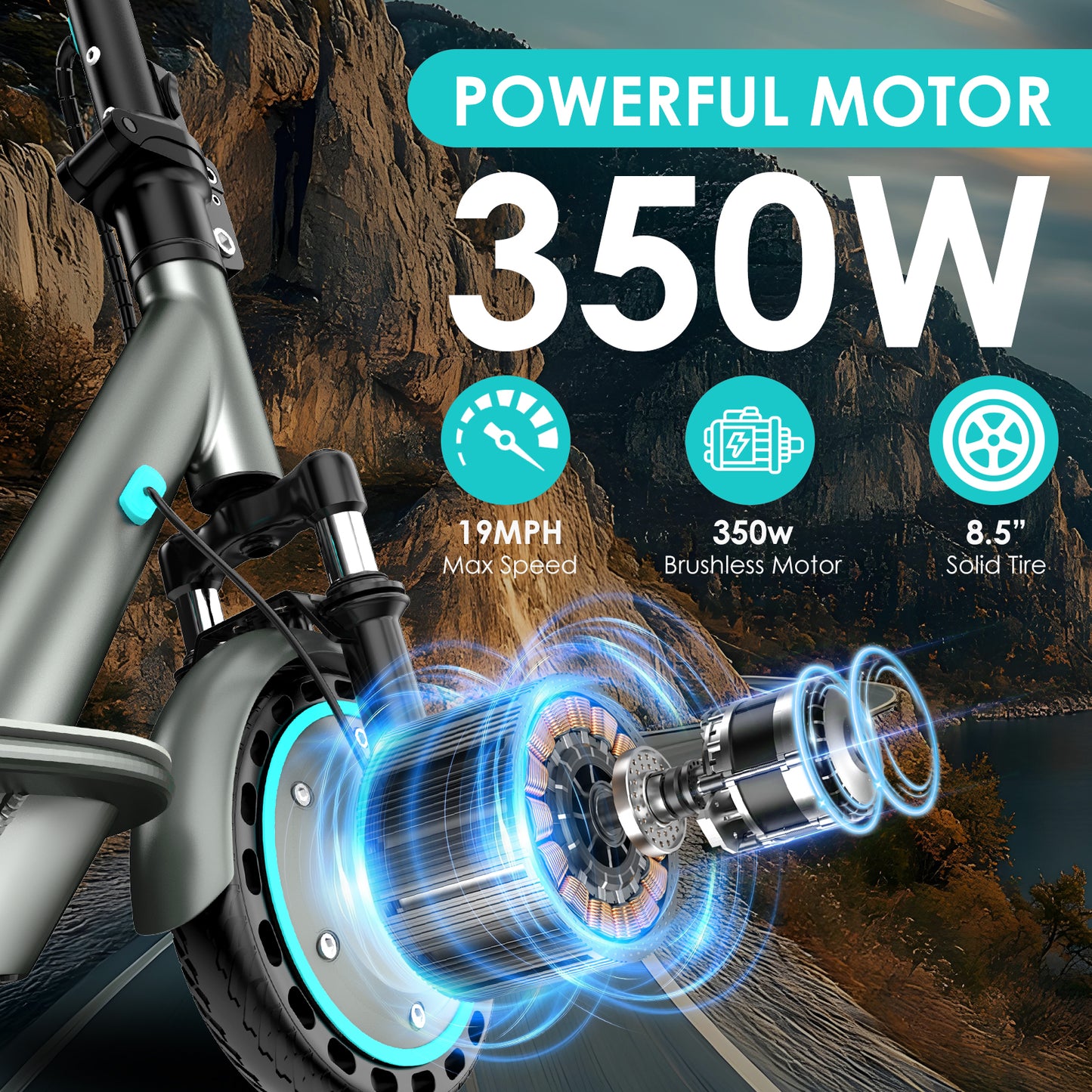 AOVO V8 MAX Elektromos Roller – Dupla felfüggesztés, 8.5" kerék, 30 km hatótáv, 25 km/h végsebesség
