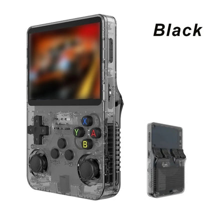 R36S AOVO kézi játékkonzol – 3,5" IPS kijelző, 640x480 HD, 64GB, fekete