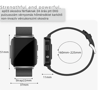 AOVO EP03 Monitor automat de tensiune arterială ECG de 24 de ore Smartwatch cu monitor de ritm cardiac + senzor ECG