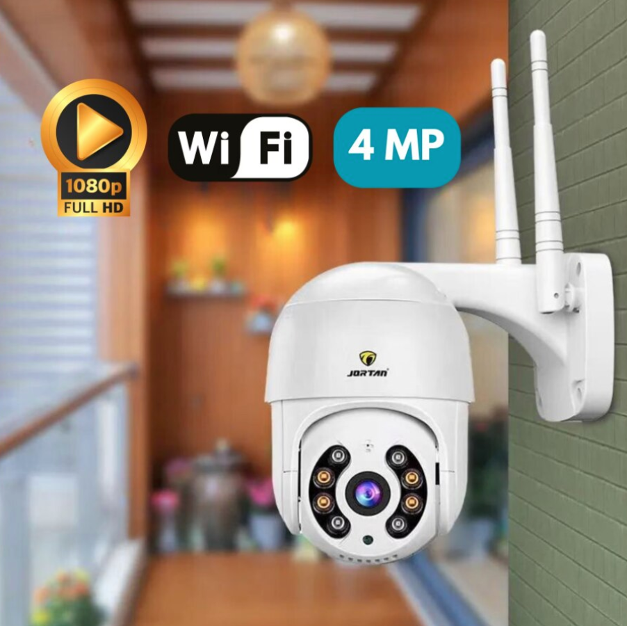 AOVO térfigyelő kamera WiFi JT 4MP felbontású kültéri vagy beltéri kamerája, riasztás, mozgásérzékelő, éjszakai látás, push üzenetek, mikrofon, hangszóró, fehér