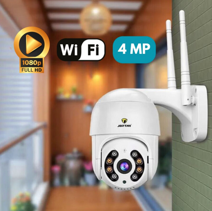 AOVO térfigyelő kamera WiFi JT 4MP felbontású kültéri vagy beltéri kamerája, riasztás, mozgásérzékelő, éjszakai látás, push üzenetek, mikrofon, hangszóró, fehér