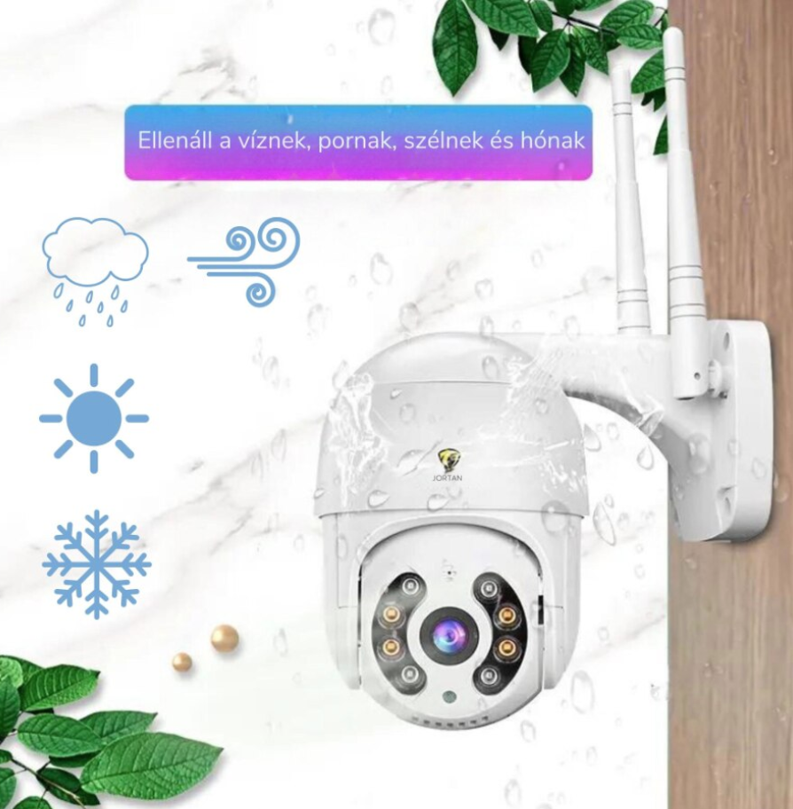 AOVO térfigyelő kamera WiFi JT 4MP felbontású kültéri vagy beltéri kamerája, riasztás, mozgásérzékelő, éjszakai látás, push üzenetek, mikrofon, hangszóró, fehér