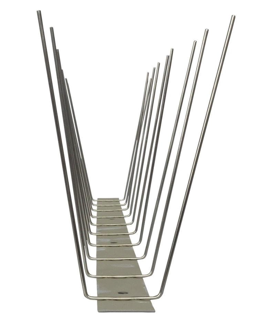 MadárStop® Madárriasztó Tüske – 2 soros, 10x100 cm Rozsdamentes Acél Galambriasztó – Anti-Madár Védelem Tetőre, Párkányra, Kerítésre
