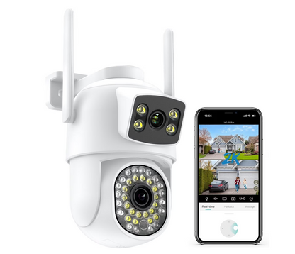 AOVO 2K Dual-Lens WiFi PTZ kamera – 3.6+6 mm duál lencse, emberkövetés, IP66