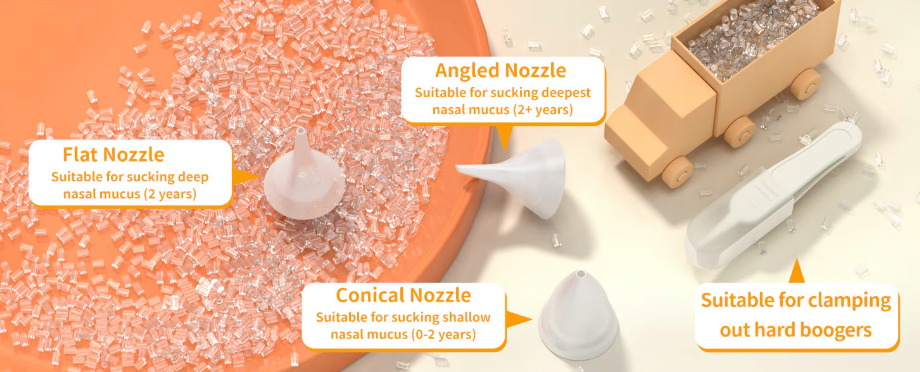 Prémium Elektromos Orrszívó Babáknak – 9 Fokozat, Éjszakai Fény és Nyugtató Zene – USB-s, Hordozható