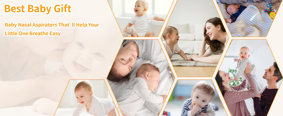 Prémium Elektromos Orrszívó Babáknak – 9 Fokozat, Éjszakai Fény és Nyugtató Zene – USB-s, Hordozható