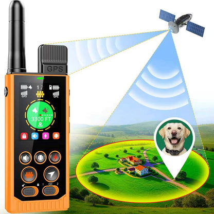AOVO 3 az 1-ben GPS nyakörv – 2 km hatótáv, IP67 vízálló