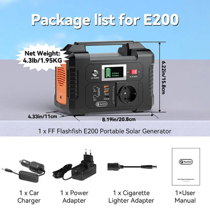 Flashfish E200 + TSP60 Napelemes Készlet