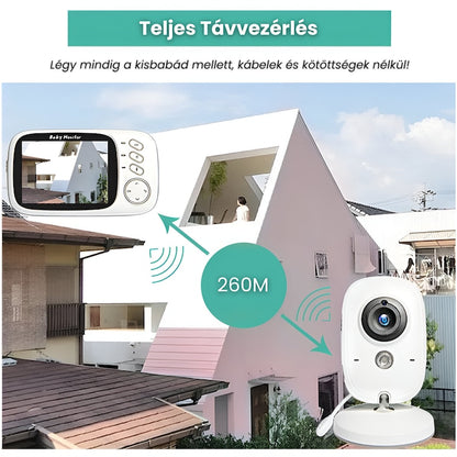VB603 Audio-Video Babamonitor 3.2" LCD Kijelzővel – Kétirányú Kommunikáció, Hőmérséklet-figyelés és 8 Altatódal
