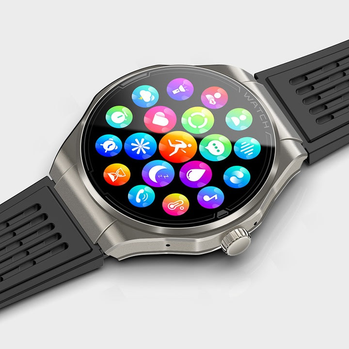 AOVO JA03 EKG Okosóra – Automata Vérnyomásmérő, Bluetooth Hívás, SOS Funkció, AMOLED Kijelző, Magyar Nyelvű Alkalmazás