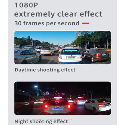 AOVO Autós videokamera, HD, 2K, 1080P, Diszkrét, Parkolásfigyelés, 130°-os láthatóság, Wi-Fi, Éjszakai látás, G-szenzor, Hangrögzítés funkció, Fekete